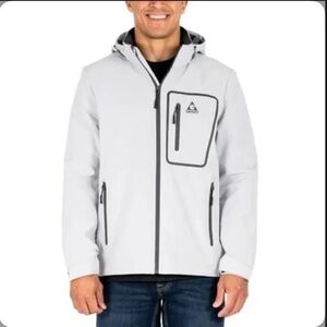 Gerry Men's grey Hooded Performance Softshell Jacket with Black Trim new size S